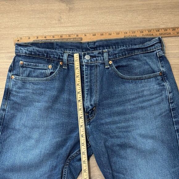 Levis Jeans Mens 36x27 (Tag 34x30) Blue 505 Regular Straight Relaxed Denim Pants - Picture 6 of 8